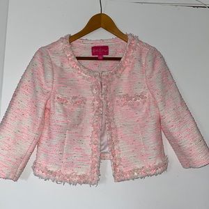 Lilly Pulitzer Lia Jacket Sparkle Pink Boucle